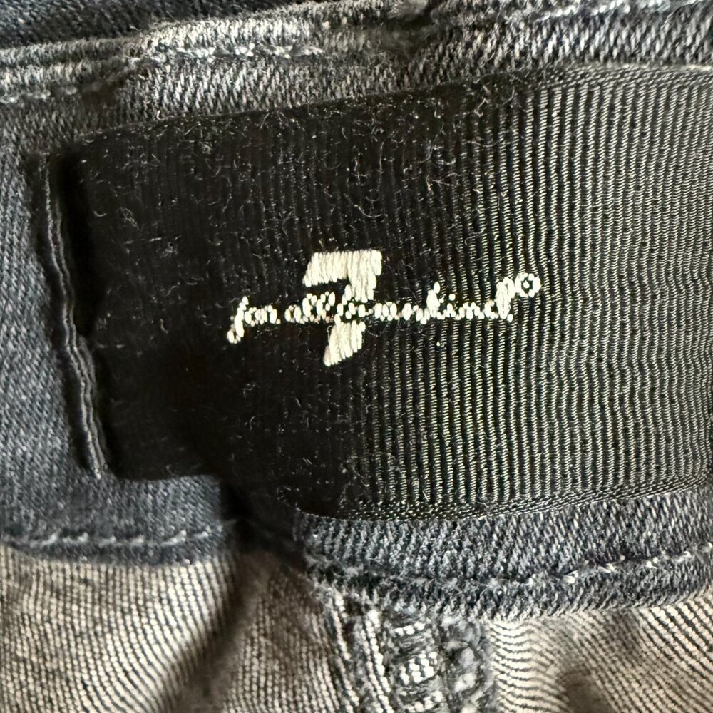7 for All Mankind High Waisted Flare Jeans - Sz 26 Black - Picture 3 of 7